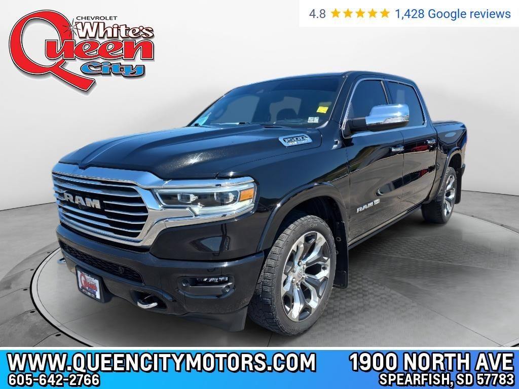 2022 RAM 1500 Longhorn 4x4 Crew Cab 5'7" Box in Black — front three-quarter view