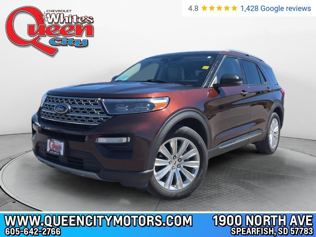 2020 Ford Explorer Limited 4WD in Red — front three-quarter view