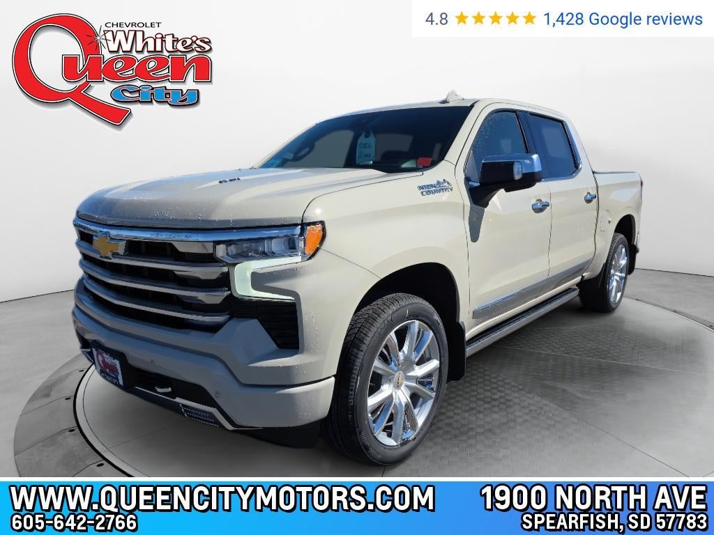2026 Chevrolet Silverado 1500 High Country in White Sands — front three-quarter view