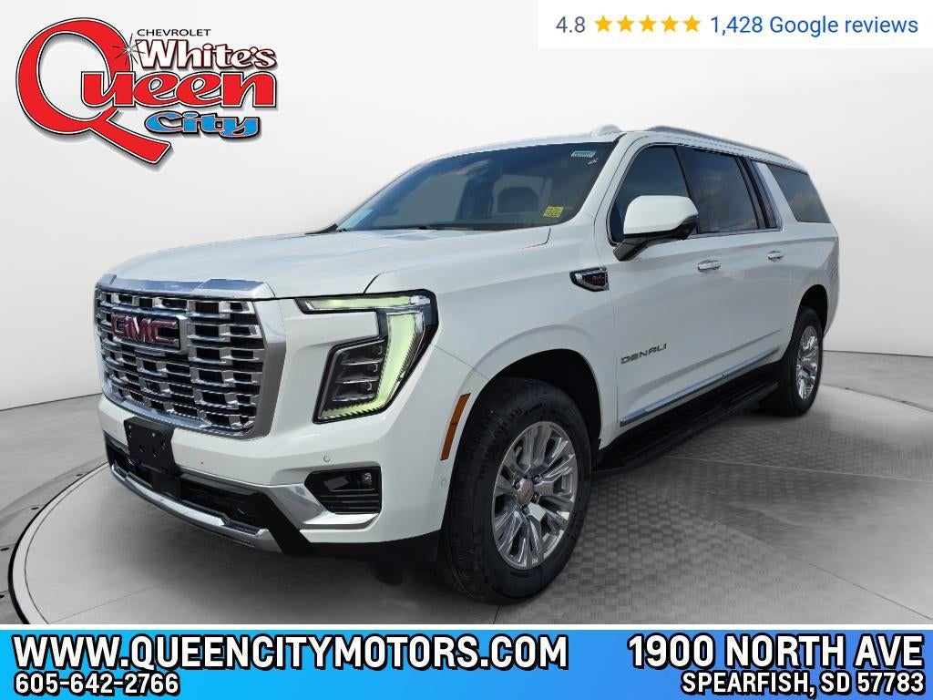 2025 GMC Yukon XL Denali in Summit White — front three-quarter view