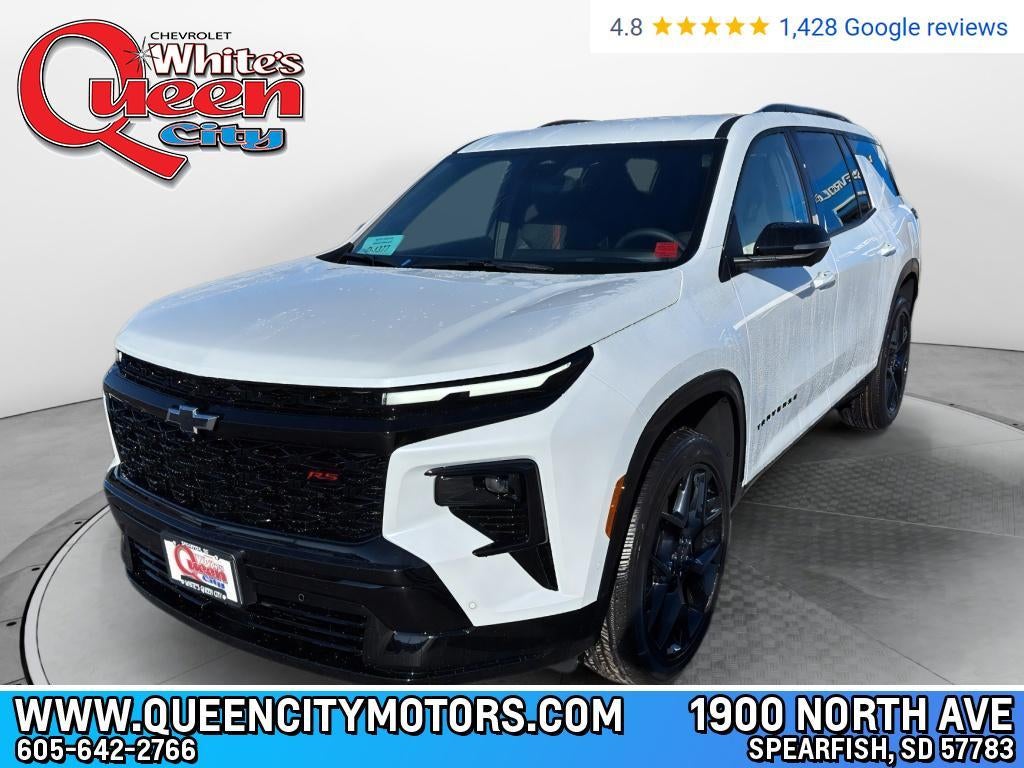 2026 Chevrolet Traverse RS in Polar White Tricoat — front three-quarter view